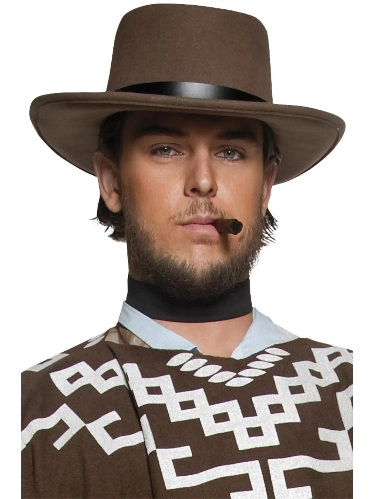 Brun cowboyhat med sort bånd