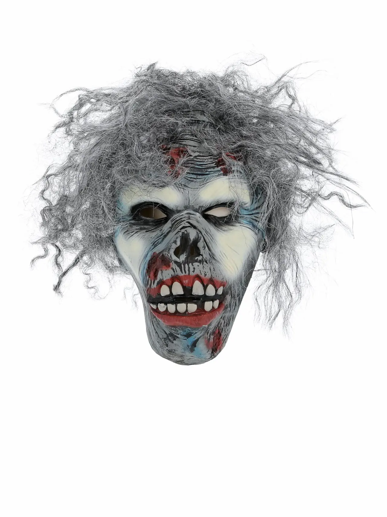 Rådnende zombiemaske i latex, grå