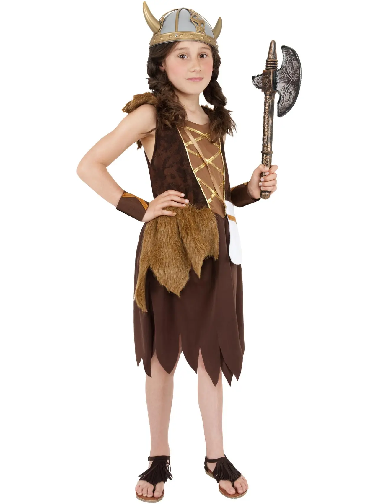 Vikingepige – kostume til piger, 7-12 år