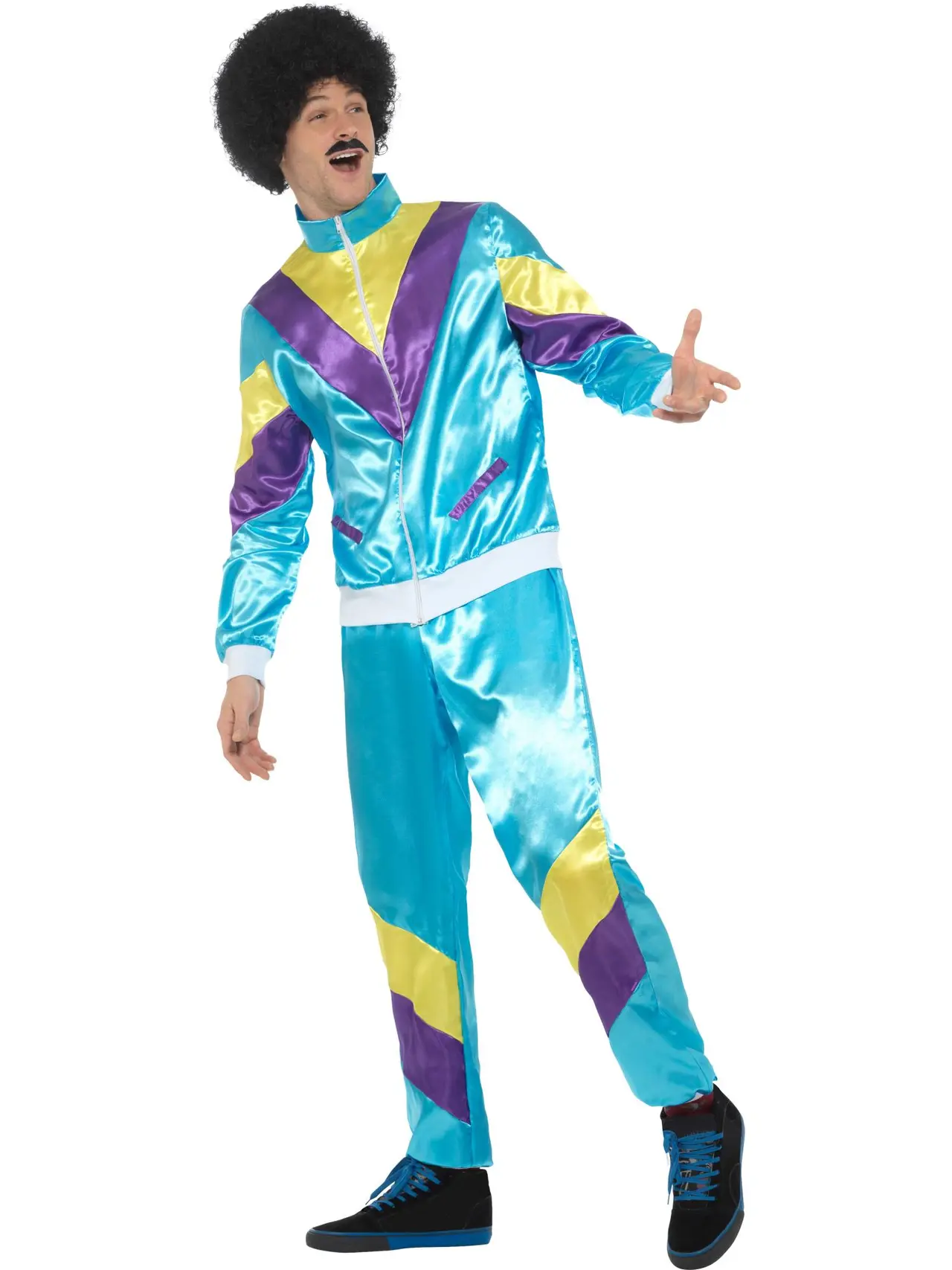 Blå 80'er-shellsuit – kostume til herrer