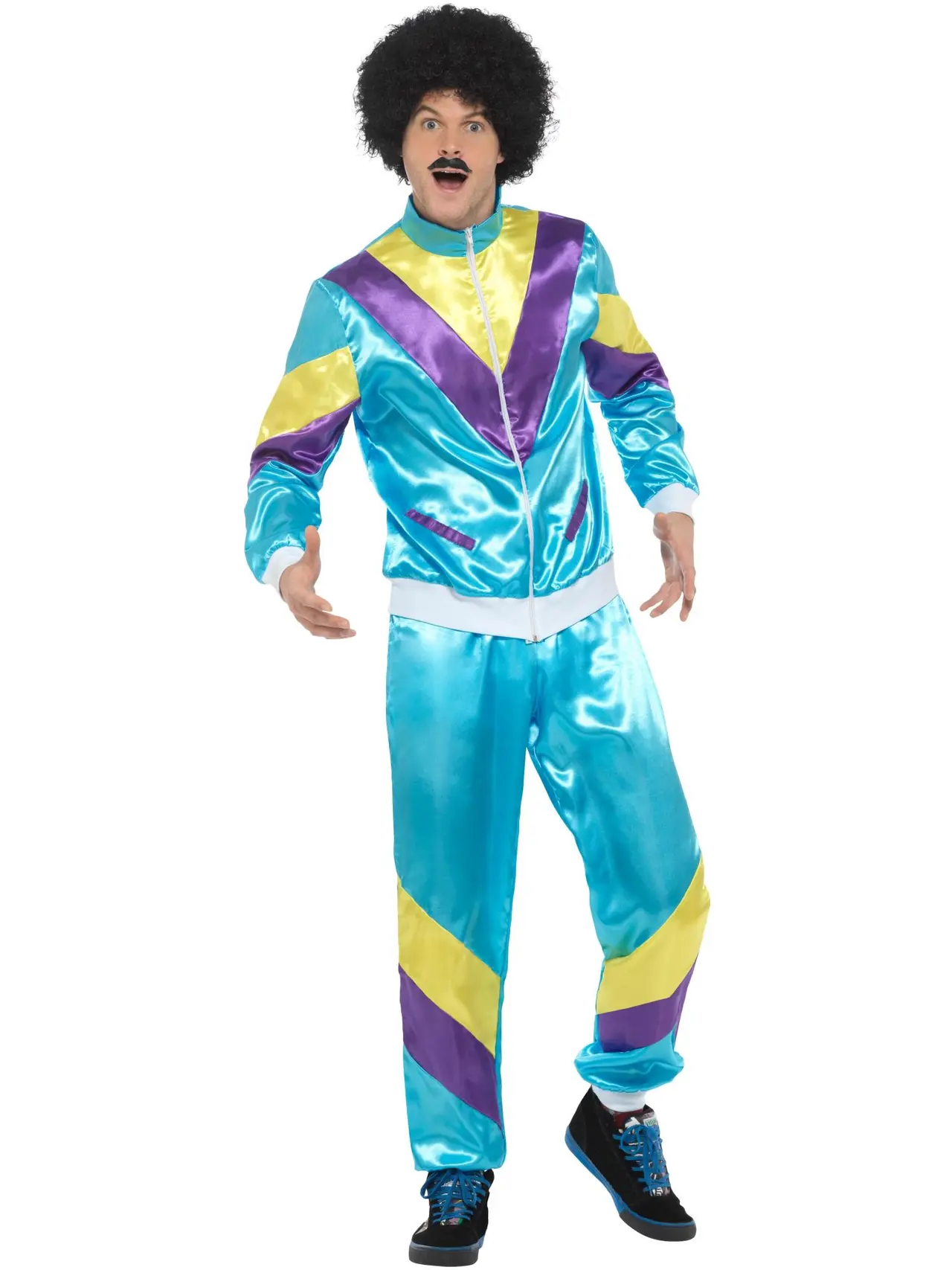 Blå 80'er-shellsuit – kostume til herrer