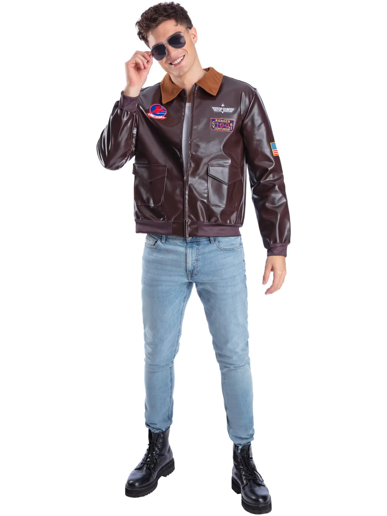 Brun Top Gun-bomberjakke