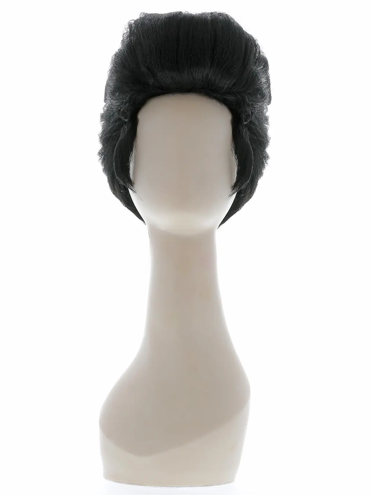 Elvis deluxe-paryk med høj quiff og bakkenbarter