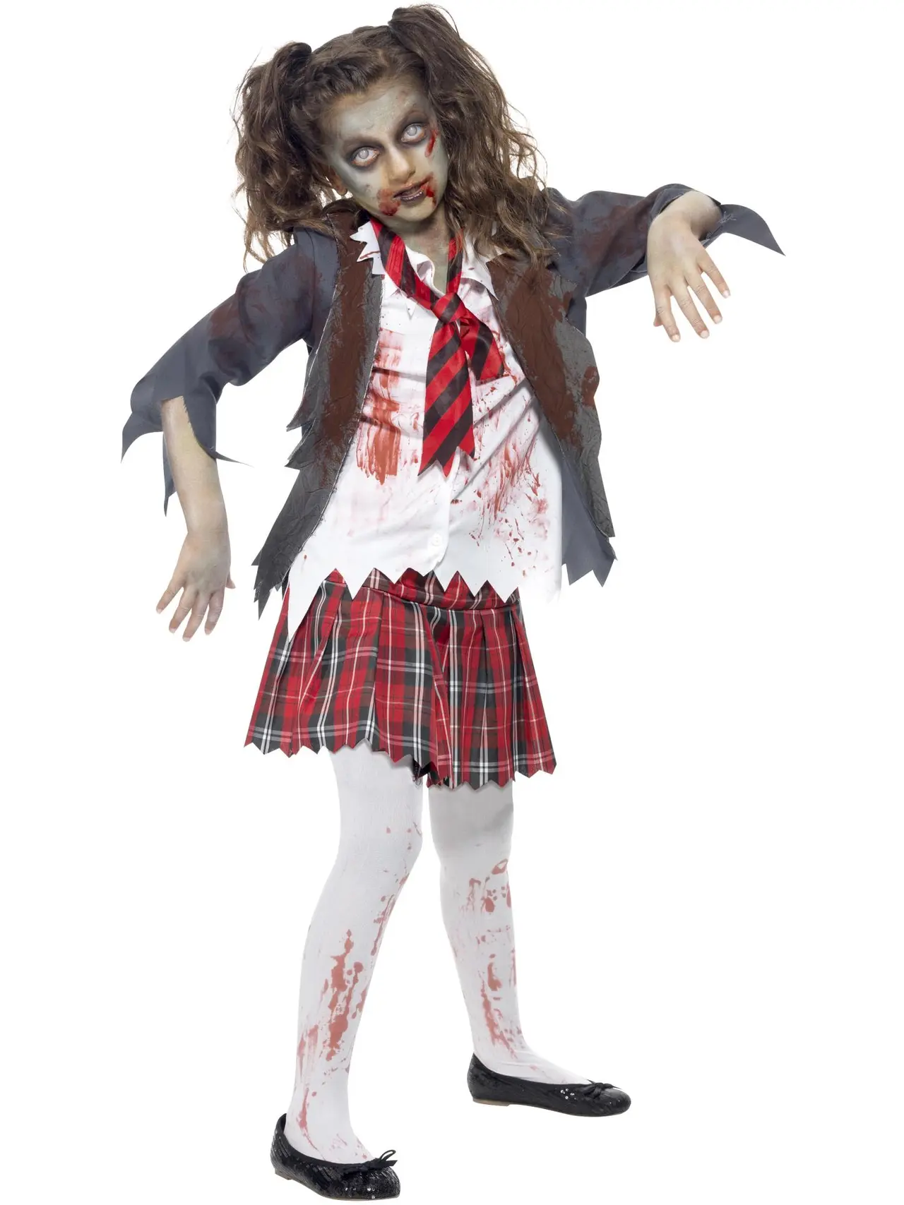 Zombieskolepige, grå – kostume til piger