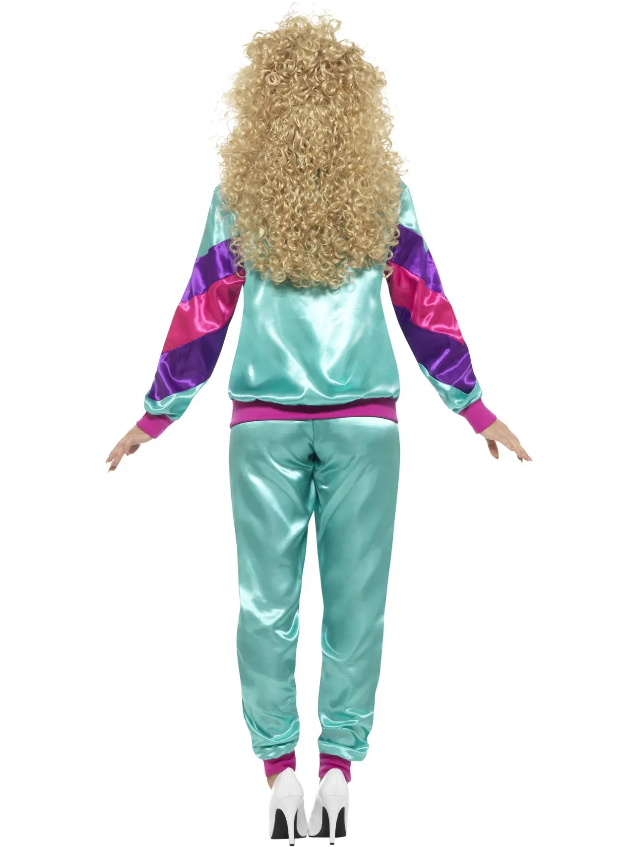 80'er-shellsuit i turkis, lilla og pink – kostume til damer