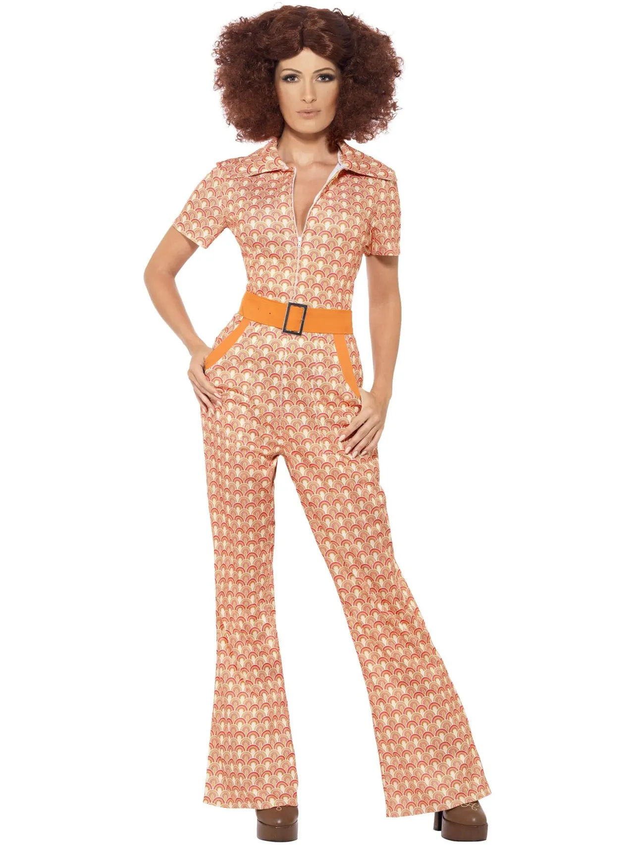 70'er-jumpsuit i orange – kostume til damer