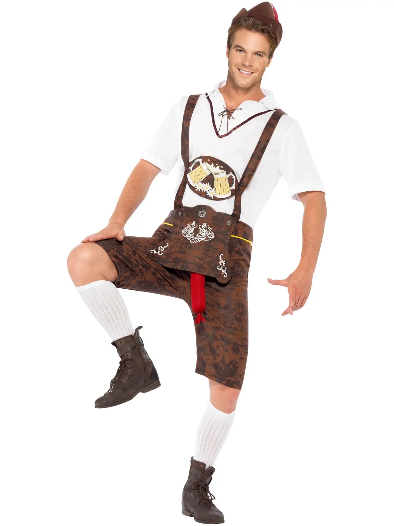 Brad Wurst-kostume med lederhosen – kostume til herrer