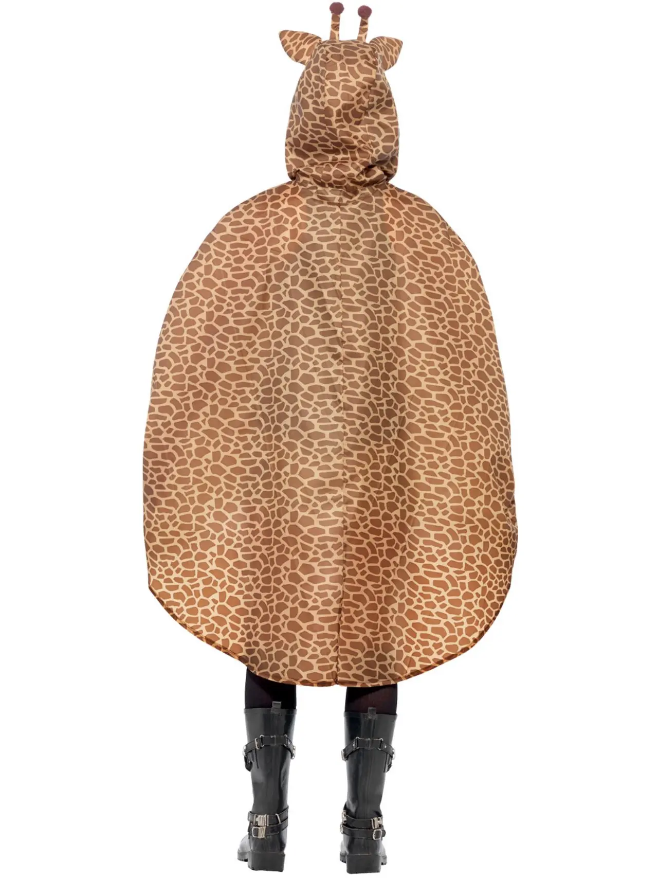 Festponcho med girafprint og hætte