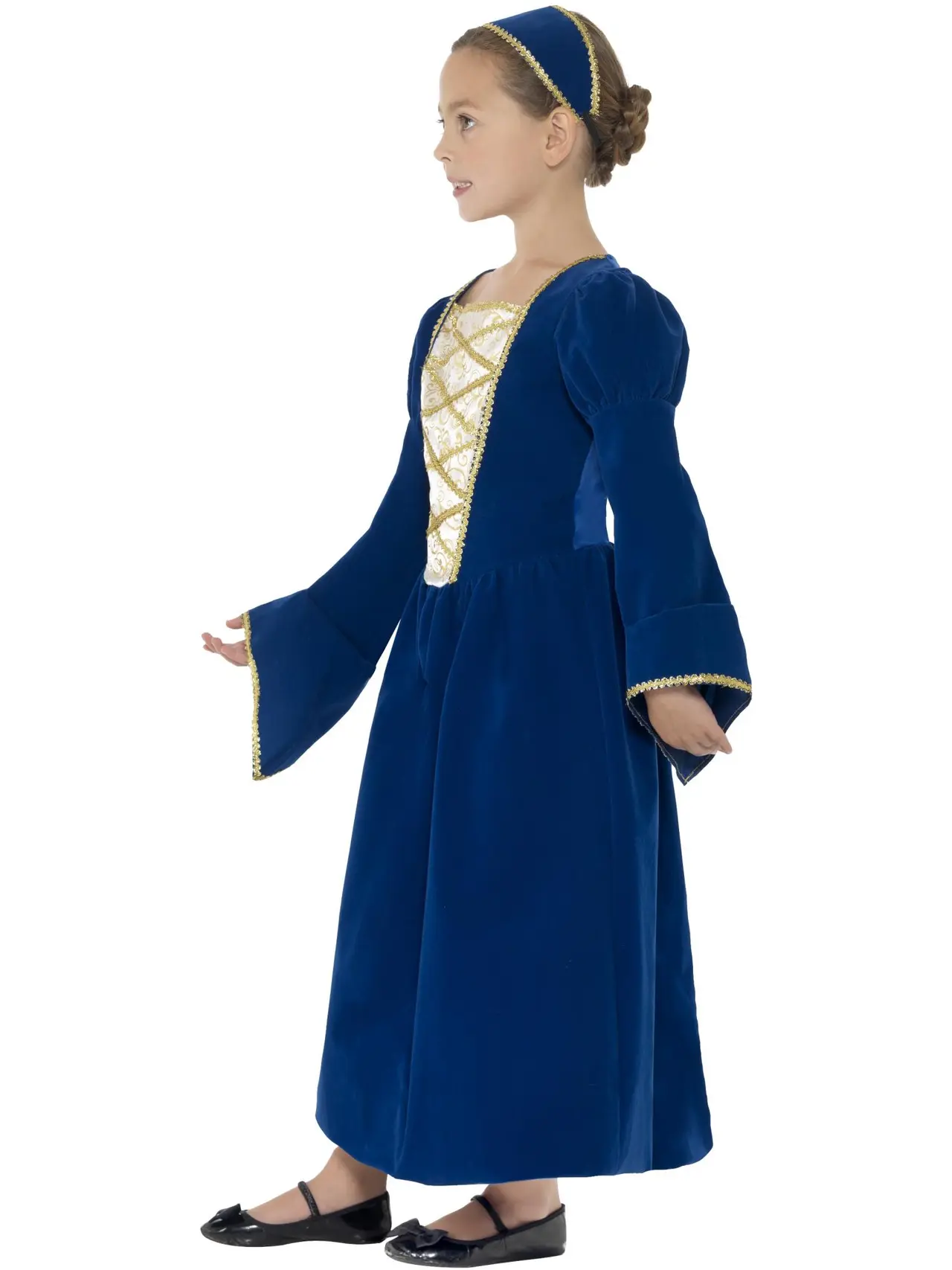 Tudor-prinsesse i kongeblå – kostume til piger