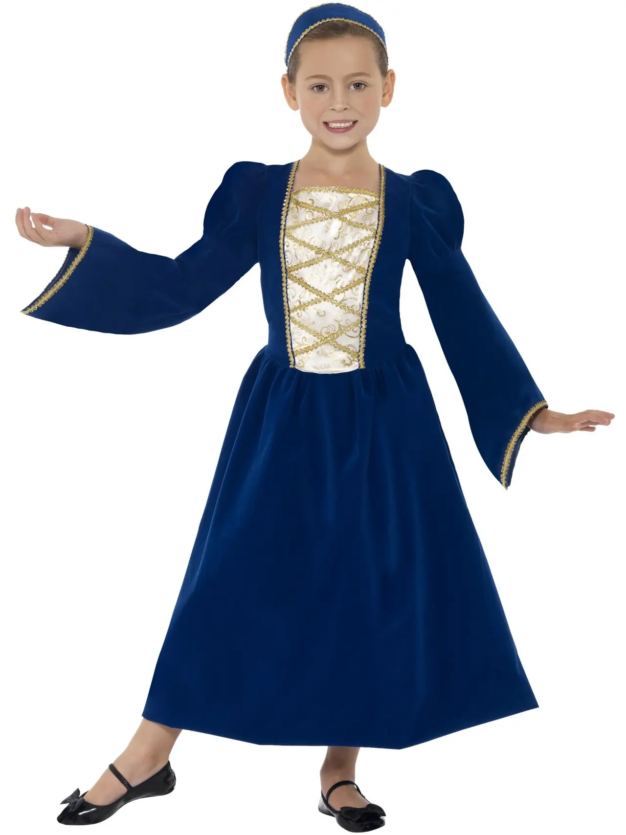 Tudor-prinsesse i kongeblå – kostume til piger