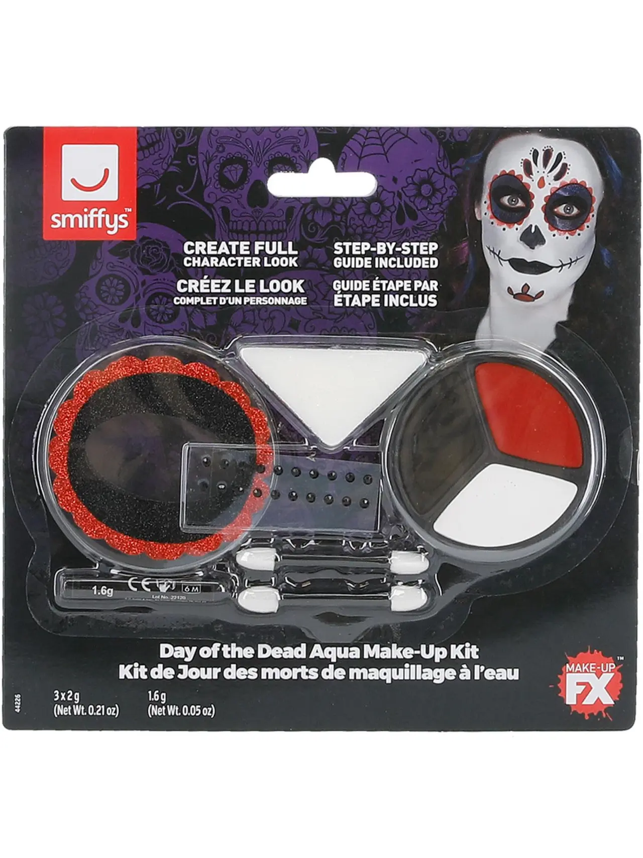 Day of the Dead-sminkesæt, vandbaseret