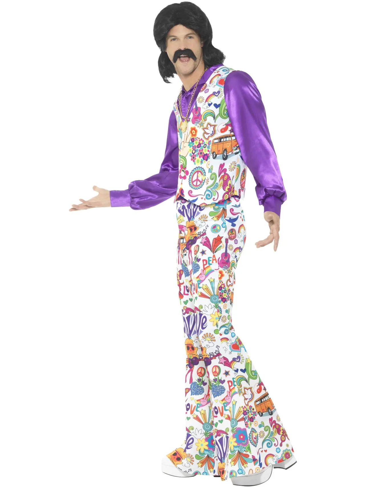 Groovy 60'er-hippie – kostume til herrer