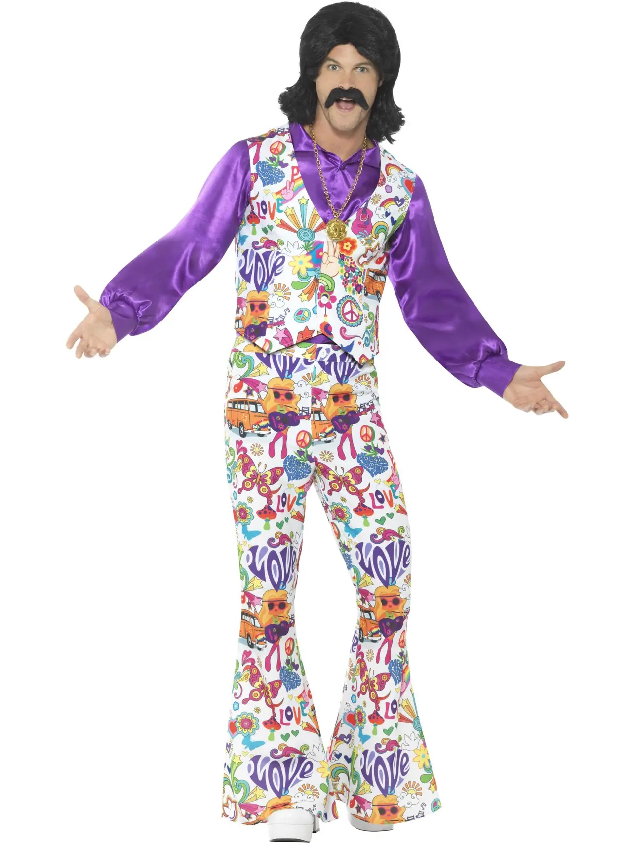 Groovy 60'er-hippie – kostume til herrer