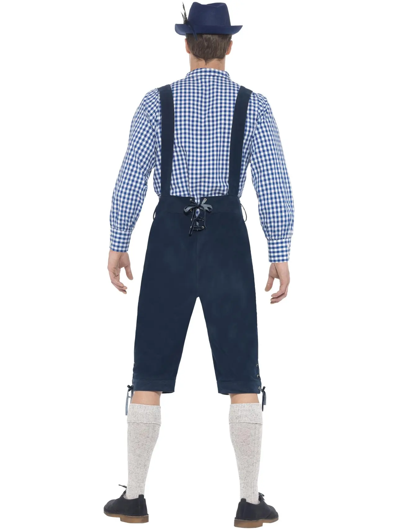Traditionel bayersk Rutger deluxe, blå – kostume til herrer