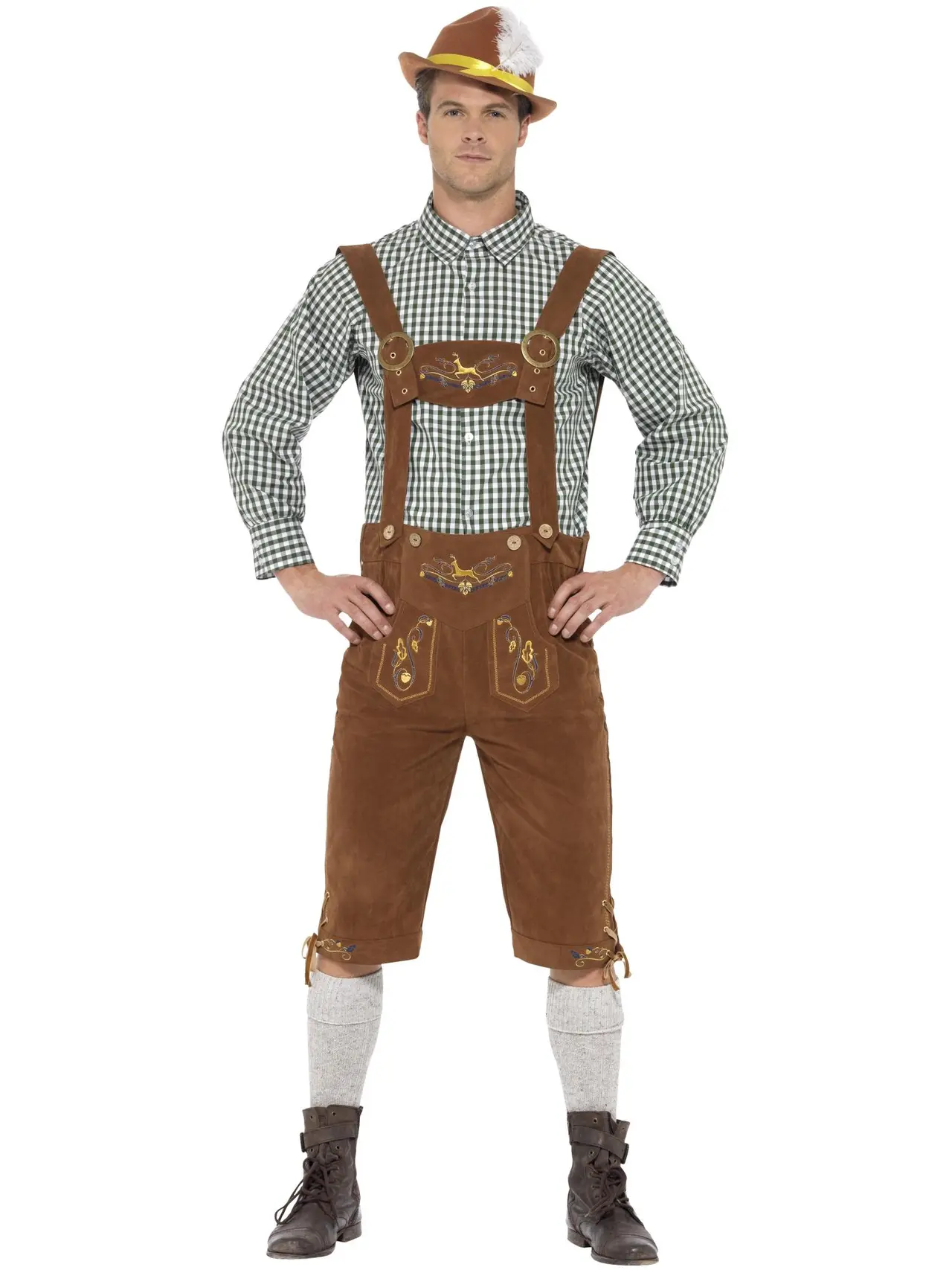 Traditionel bayersk Hans deluxe, grøn – kostume til herrer