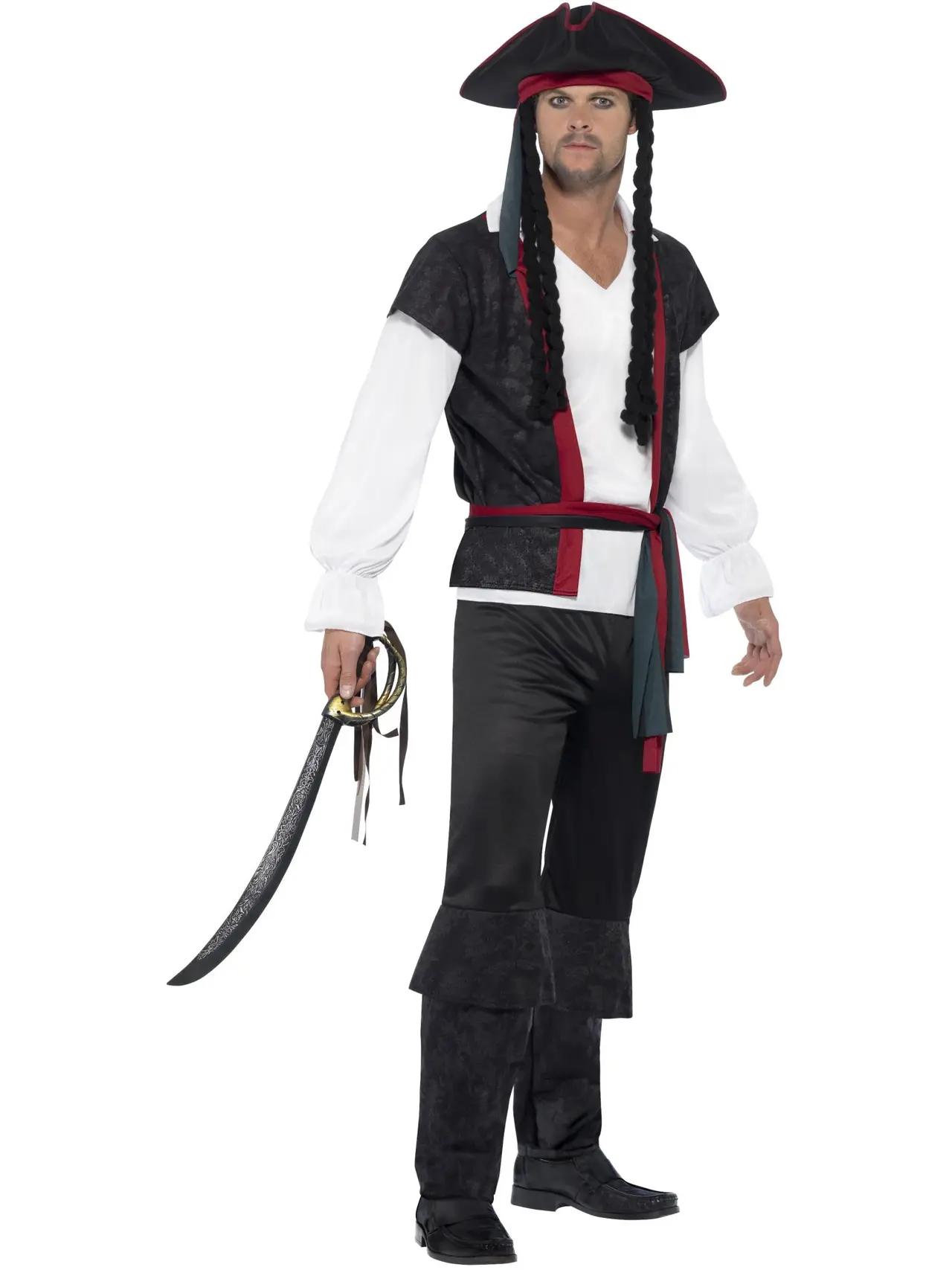 Sort piratkaptajn – kostume til herrer