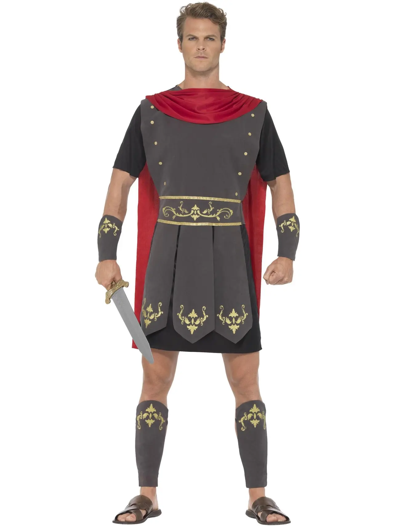 Sort romersk gladiator – kostume til herrer