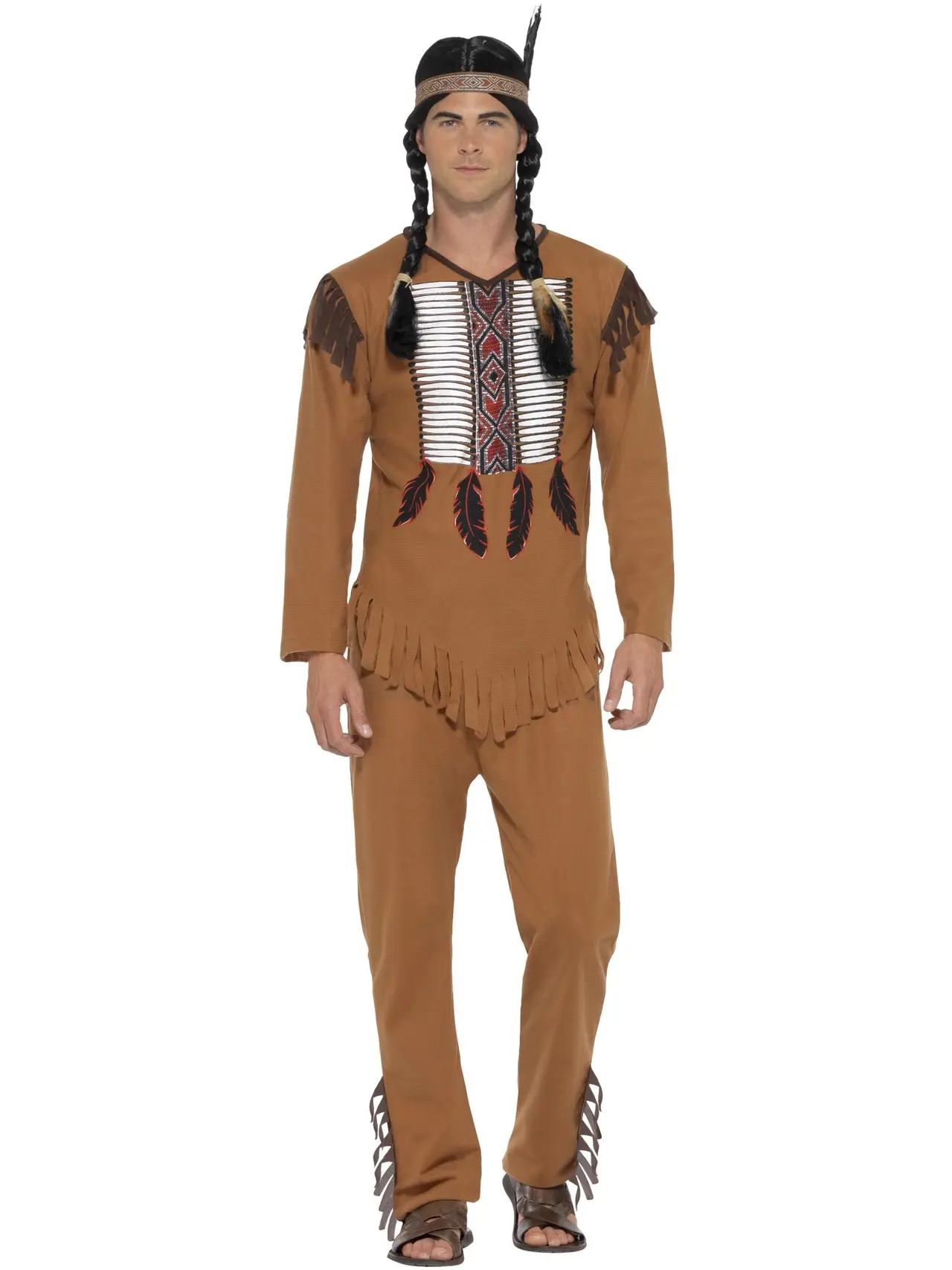 Indianerkriger – kostume til herrer