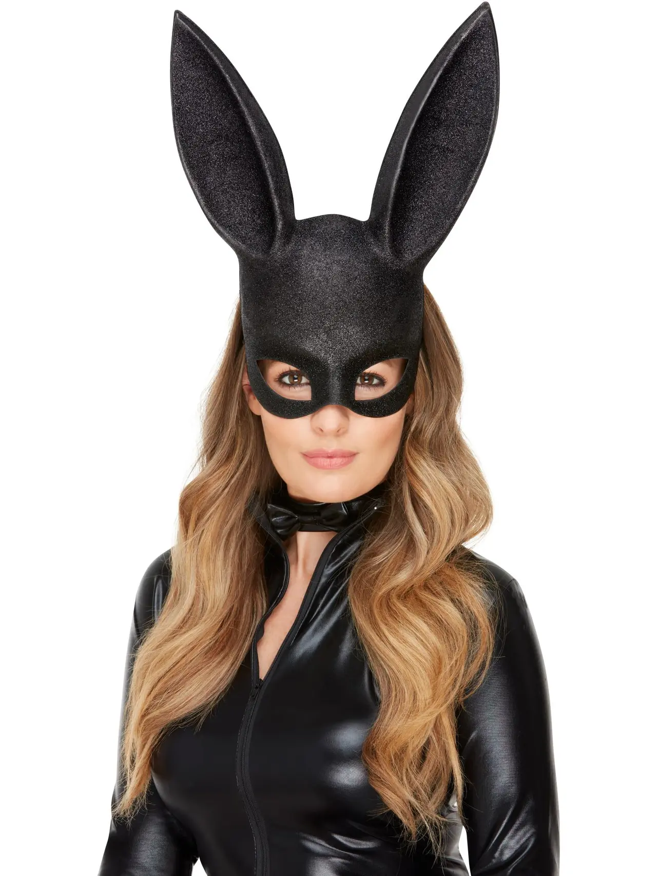 Sort kaninsæt med maske og krave