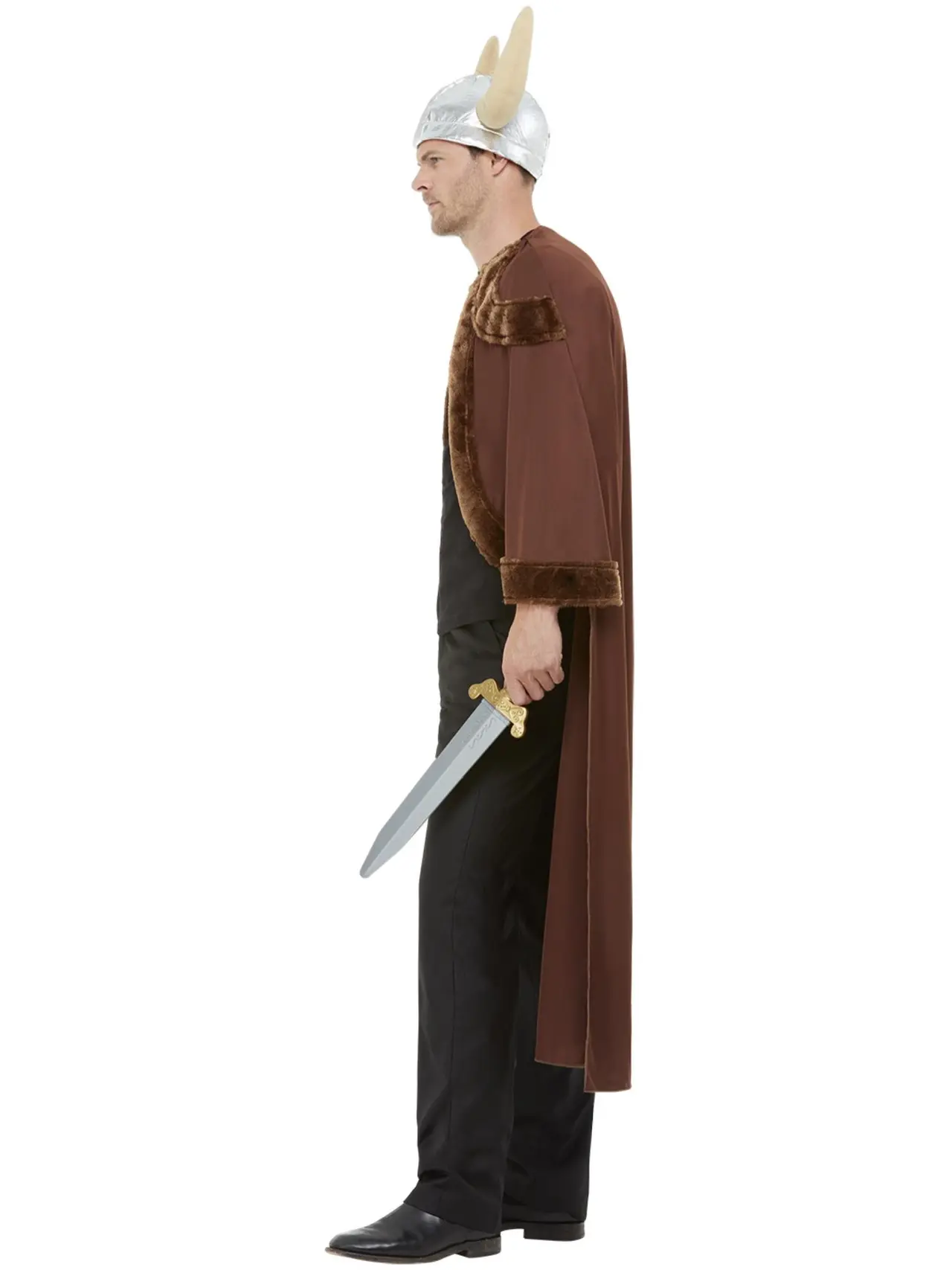 Viking med kappe og hjelm – kostume til herrer