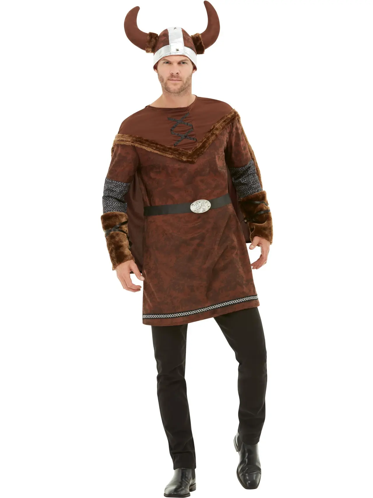 Vikingebarbar deluxe, brun – kostume til herrer