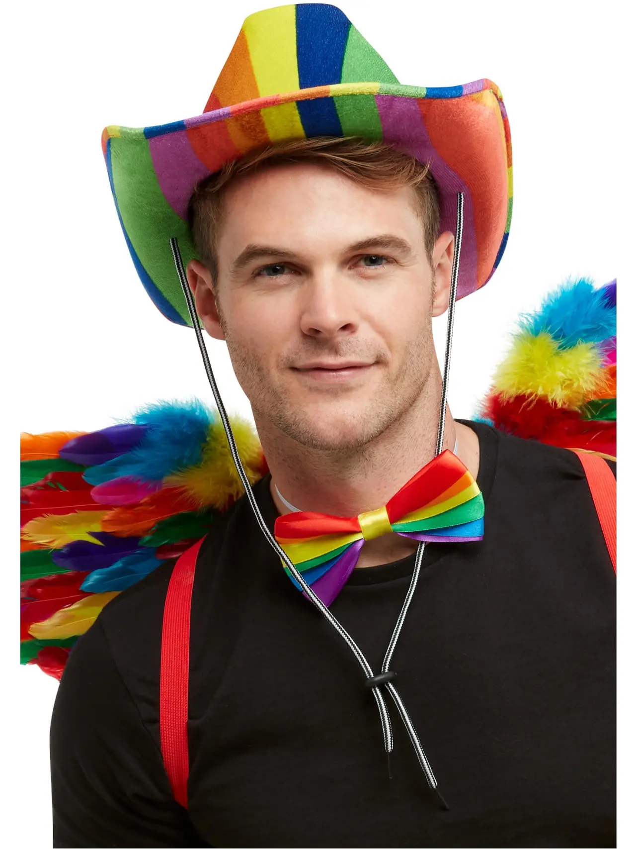 Cowboyhat med regnbuestriber