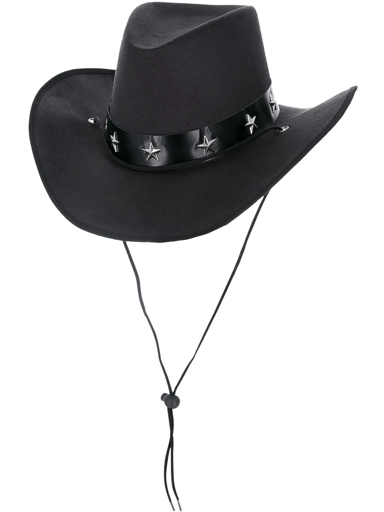 Sort cowboyhat med stjernebånd