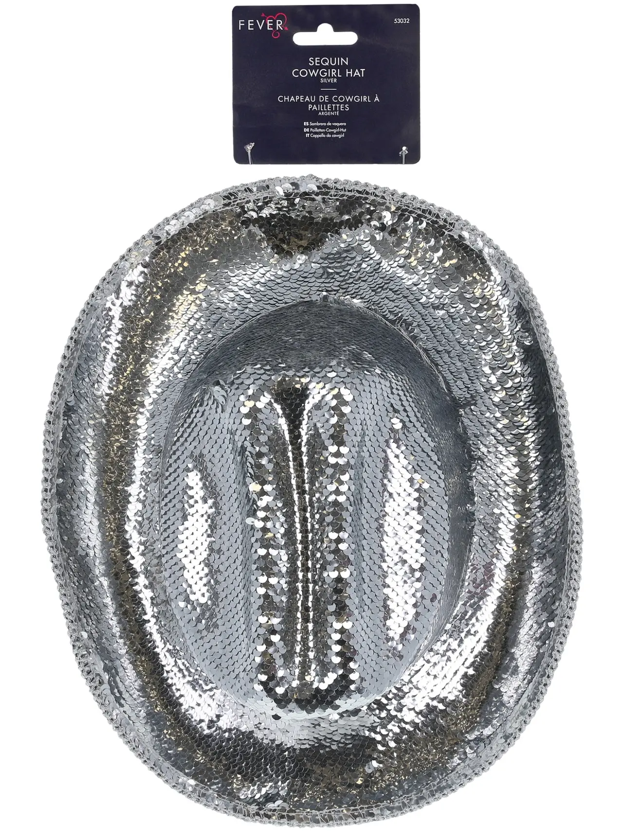 Cowboyhat med sølvpailletter