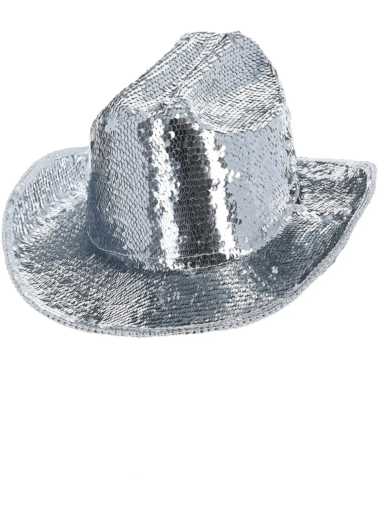 Cowboyhat med sølvpailletter