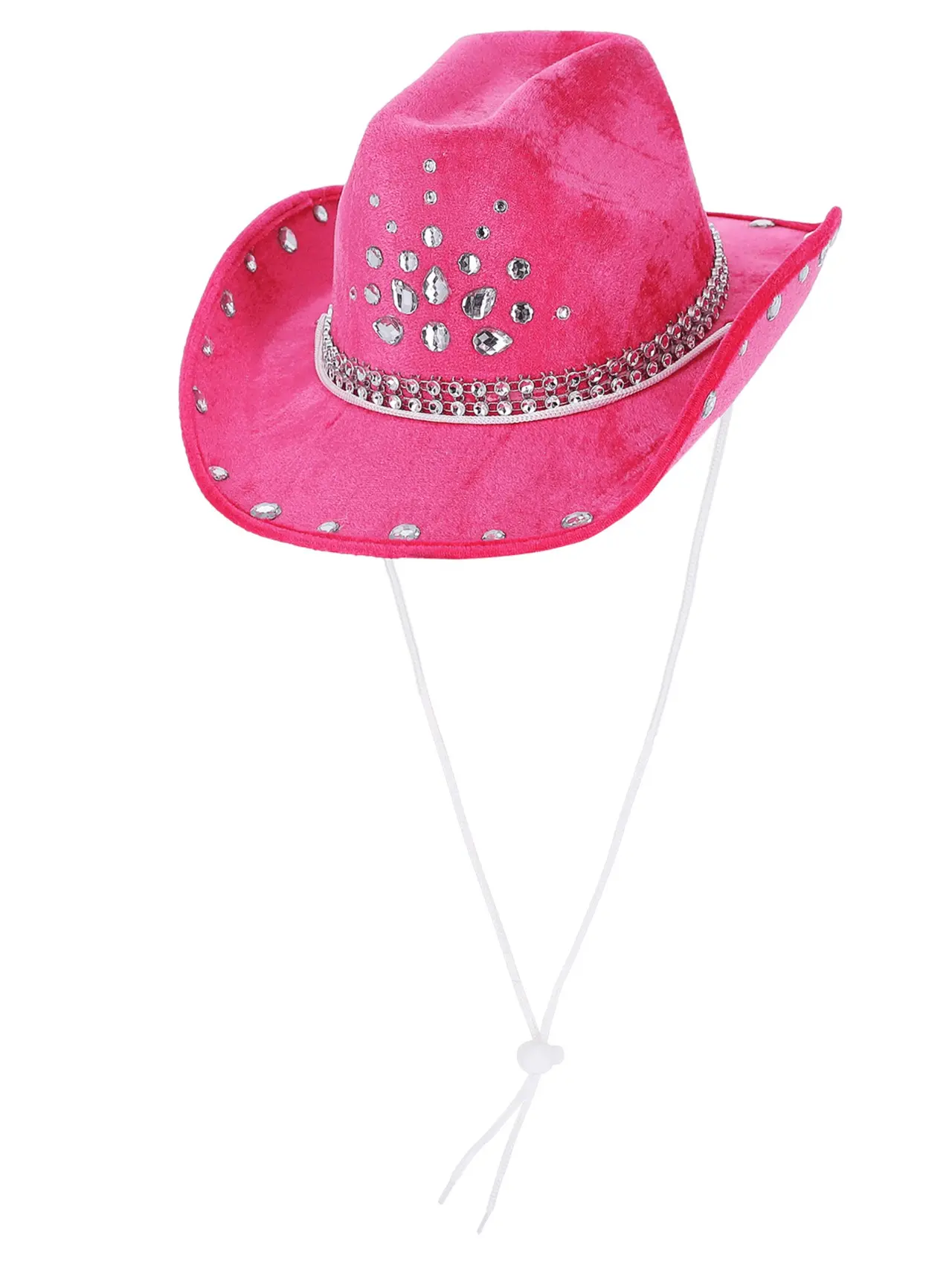 Pink cowboyhat med rhinsten