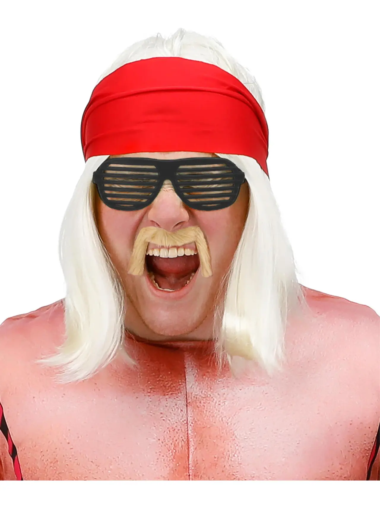 90'er-wrestlerstjernesæt med blond paryk