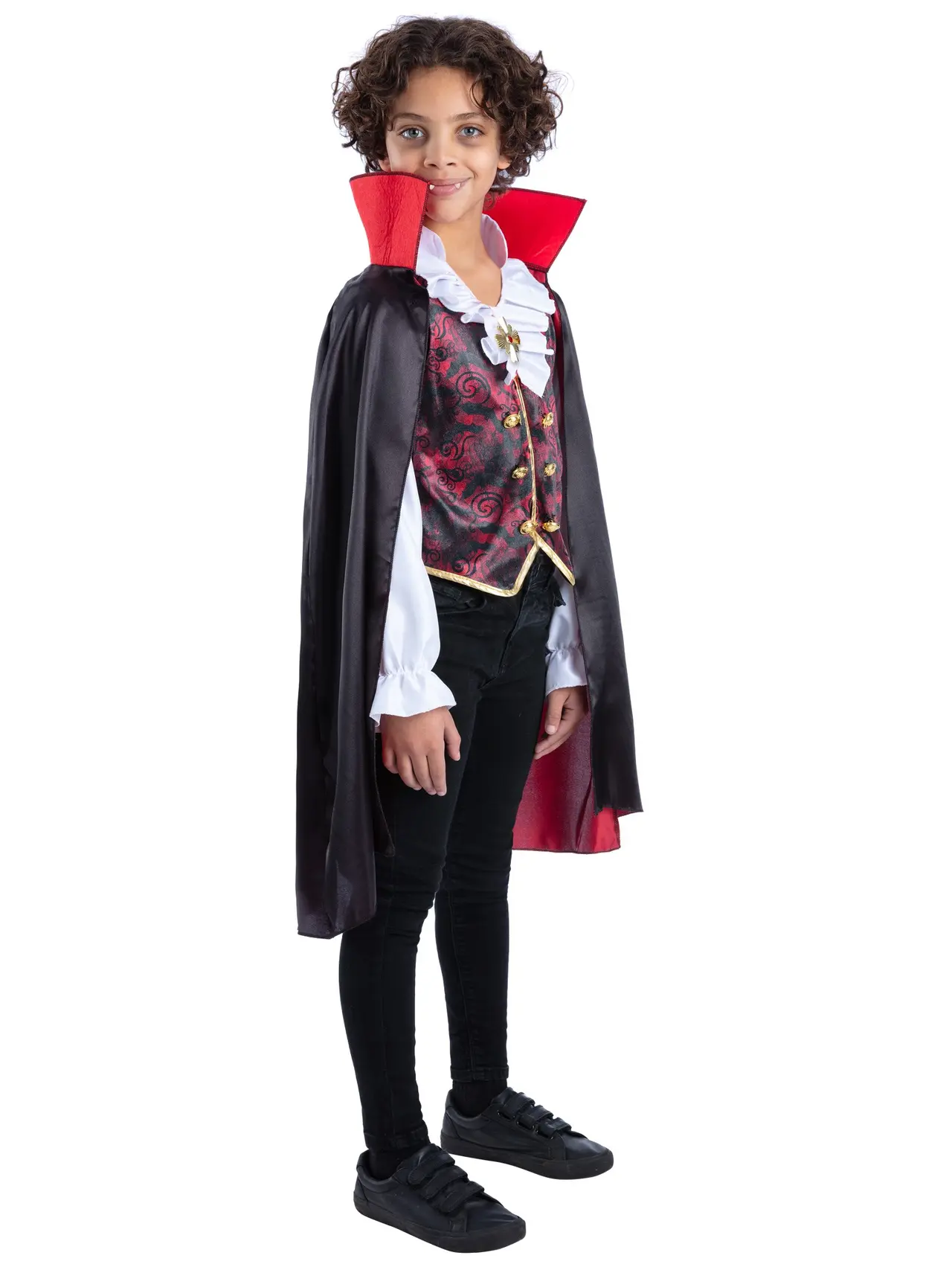 Vampyr med kappe og stok – kostume til drenge