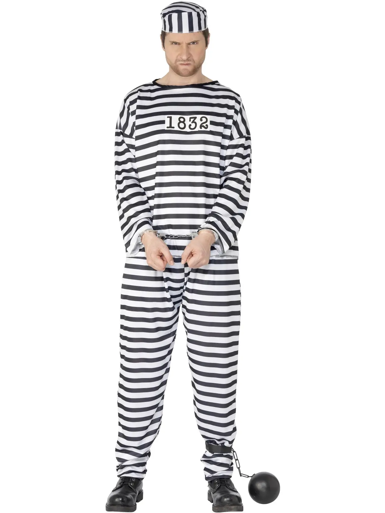 Fangekostume i sort og hvid – kostume til herrer