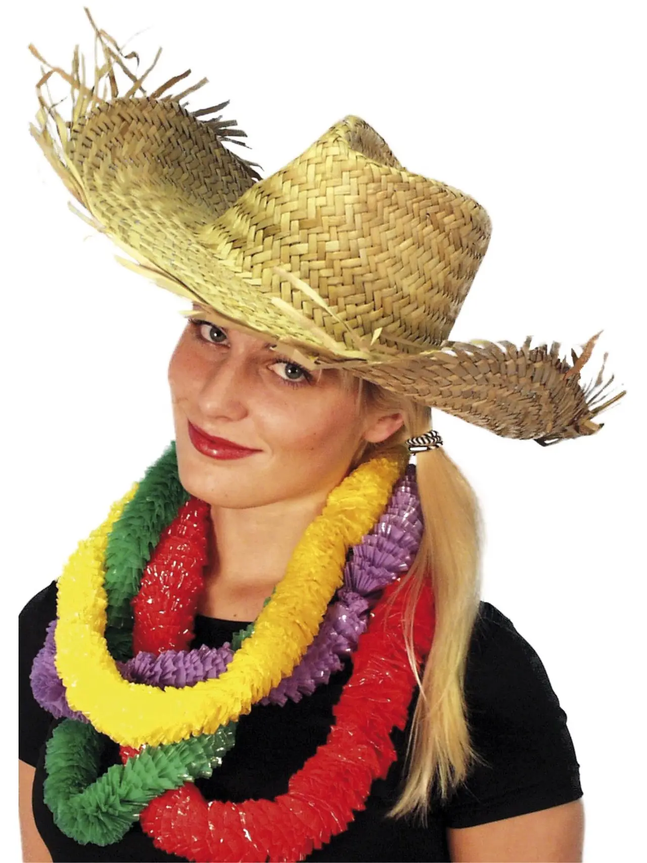 Hawaiiansk stråhat med frynser