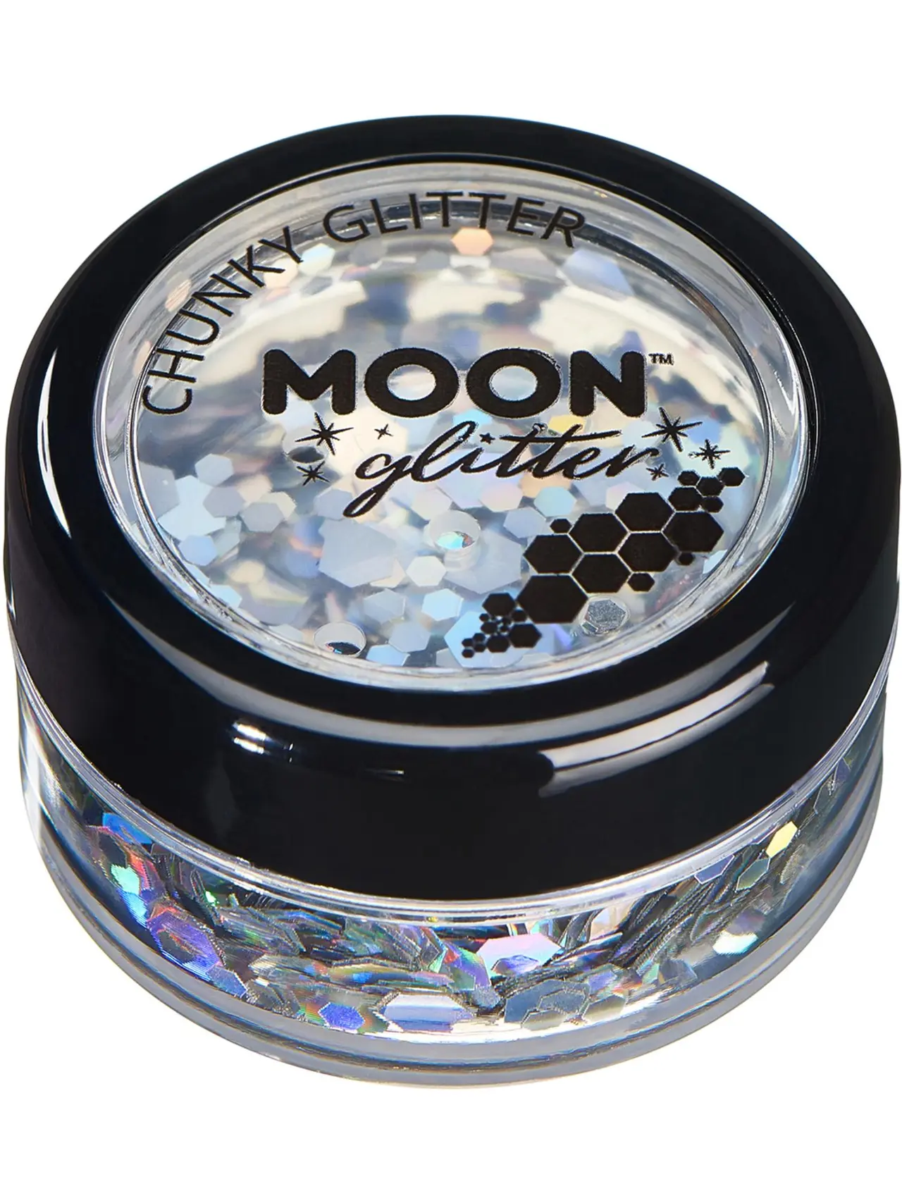Moon Glitter holografisk grovglimmer, sølv