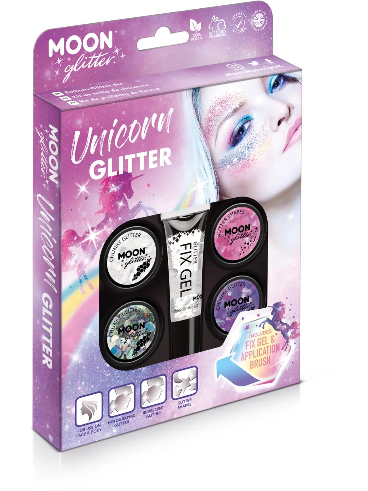 Moon Glitter Unicorn glimmersæt
