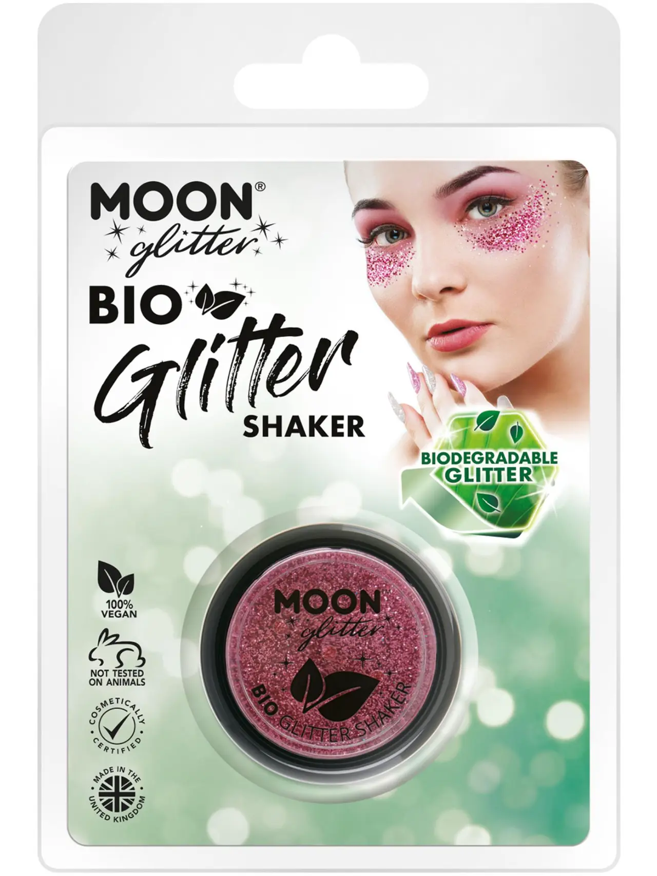 Moon Glitter bionedbrydeligt glimmer i strødåse, pink (blister)