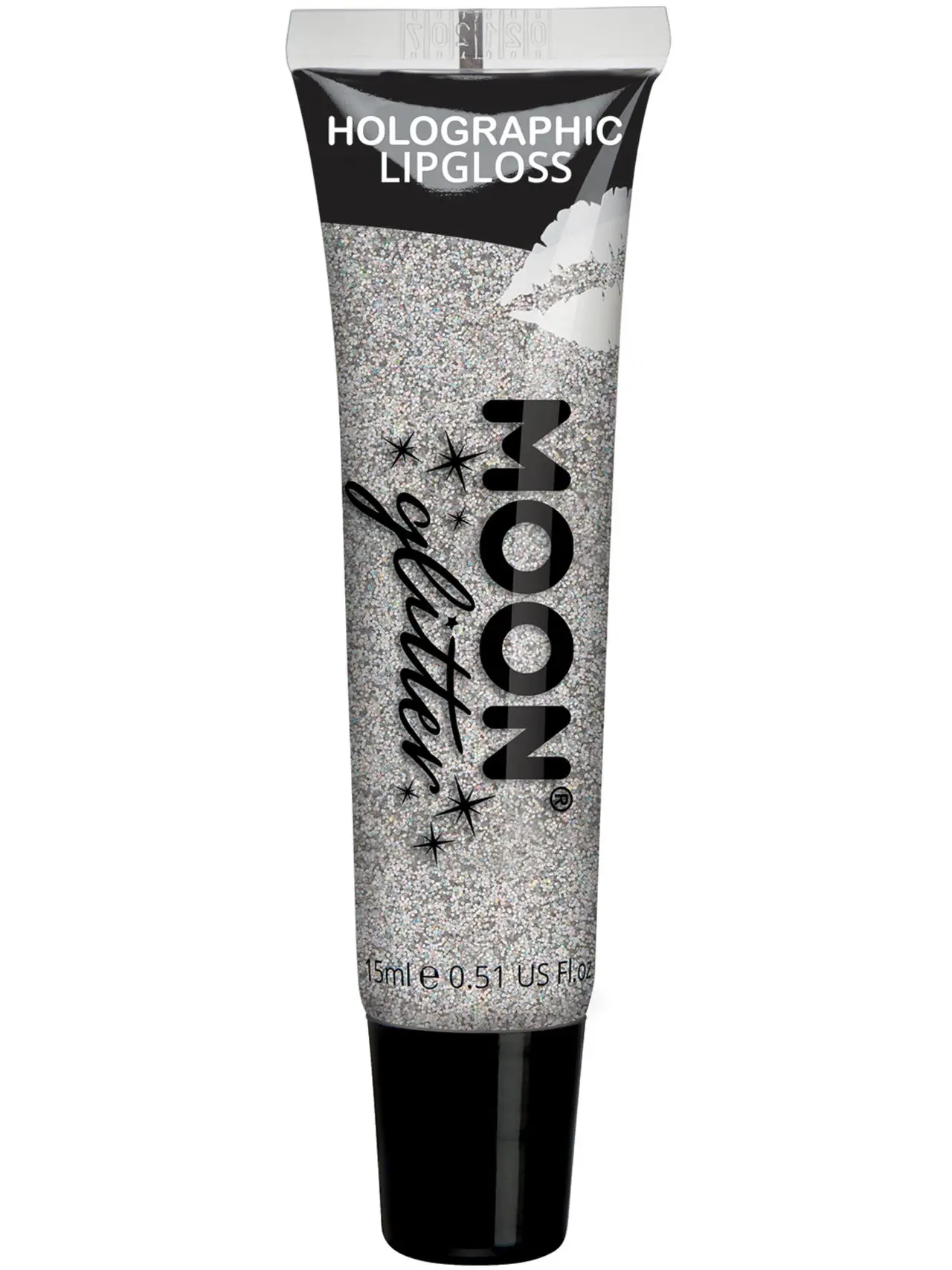 Moon Glitter holografisk lipgloss med glimmer, sølv