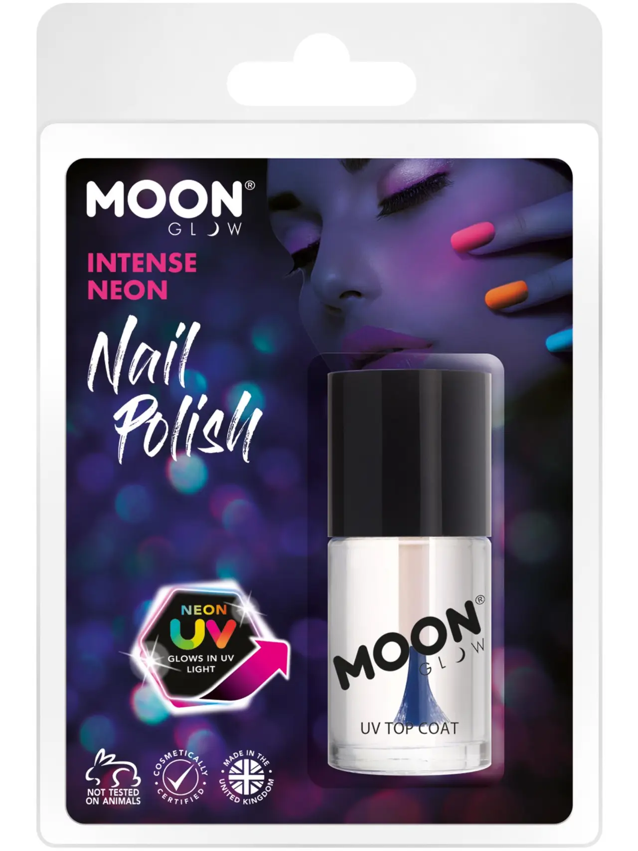 Moon Glow UV-reaktiv overlak til negle, klar