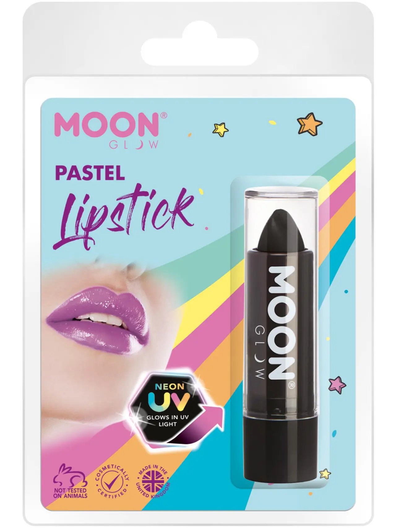 Moon Glow pastel neon UV-læbestift, sort
