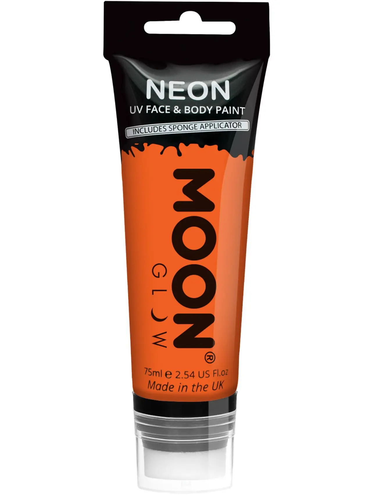 Moon Glow Supersize intens neon UV-ansigtsmaling med svamp, orange