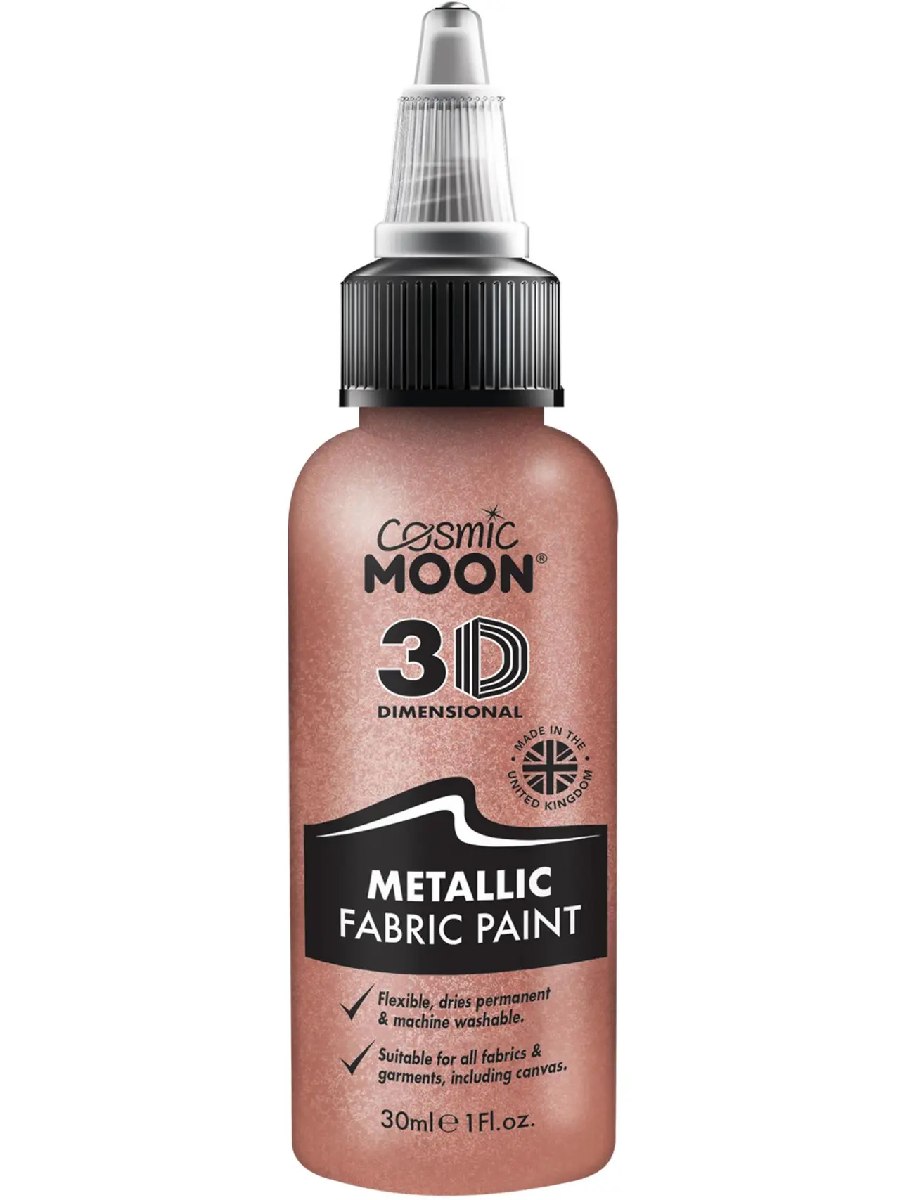 Metallisk stofmaling i rosaguld, 30 ml